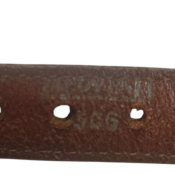 Lands' End Canvas & Leather Belt. Red and Blue. 36" - Picture 7 of 9